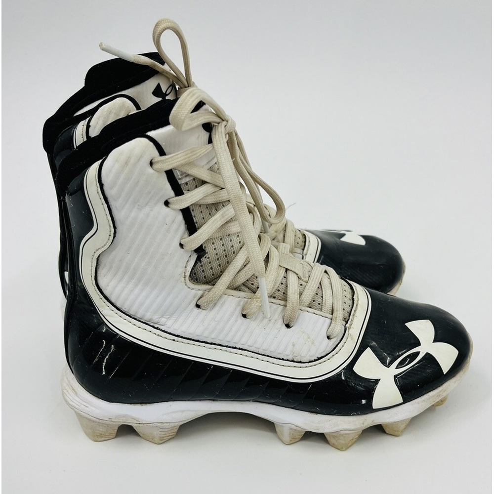 Under Armour Highlight Football Cleats Black and White Youth Size 1